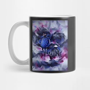 Indigo Abstract Floral Watercolour Art Mug